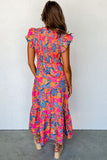 Boho Floral Tiered Long Dress