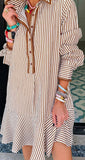 Khaki Stripe Mini Dress