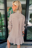 Khaki Stripe Mini Dress