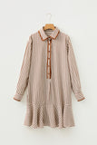 Khaki Stripe Mini Dress