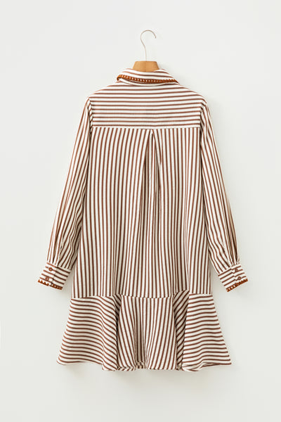 Khaki Stripe Mini Dress