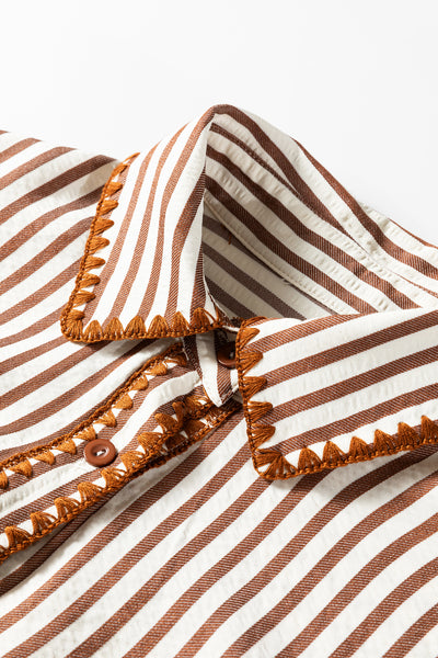Khaki Stripe Mini Dress