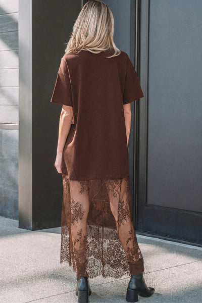 Sandalwood Patchwork T Shirt Maxi Dress
