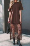 Sandalwood Patchwork T Shirt Maxi Dress