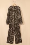 Leopard Patchwork Pullover Loose Pant Set
