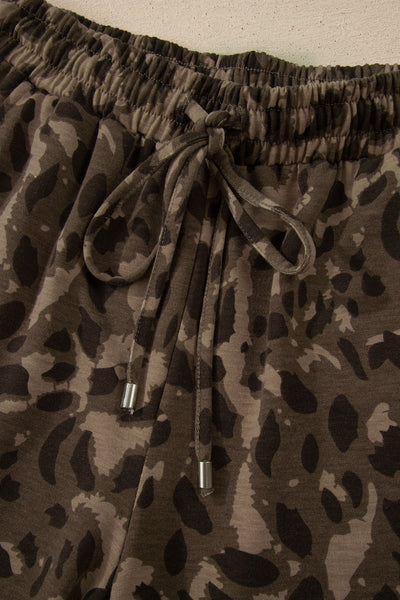 Leopard Patchwork Pullover Loose Pant Set