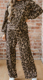 Leopard Patchwork Pullover Loose Pant Set