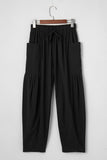 Elastic Waist Barrel Leg Casual Pants