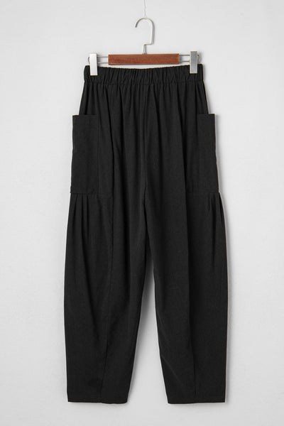 Elastic Waist Barrel Leg Casual Pants