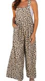 Leopard Bib Wide Leg Jumpsuit