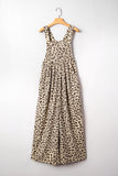 Leopard Bib Wide Leg Jumpsuit