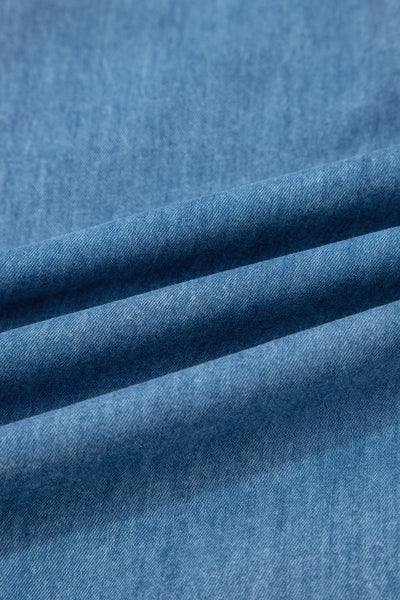 Ruffled Hem Chambray Pants