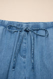 Ruffled Hem Chambray Pants
