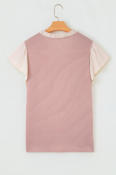 Plus Size Frilled Ribbed Textured Blouse