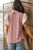 Plus Size Frilled Ribbed Textured Blouse