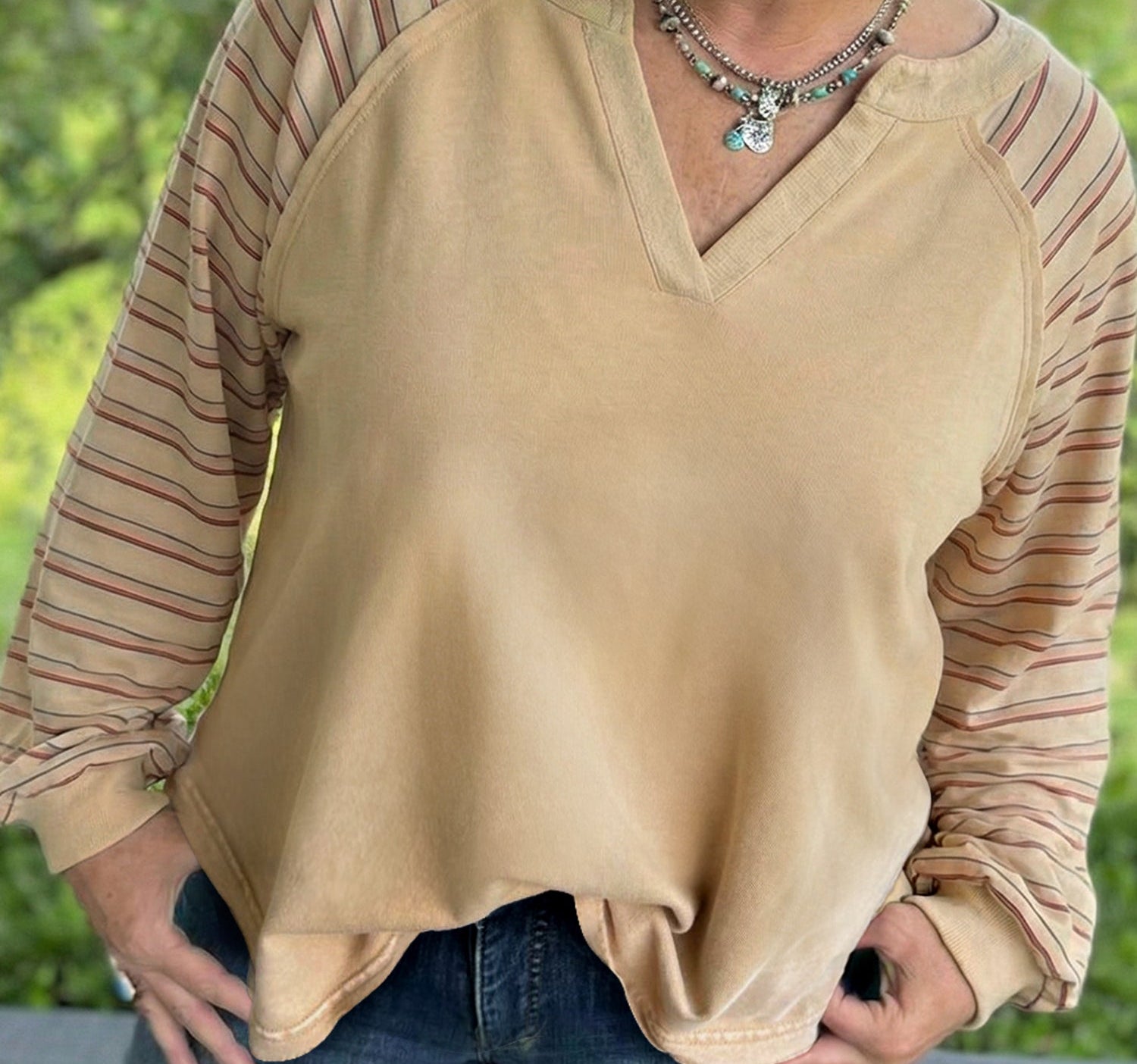 Parchment Raw Edge Curvy Top