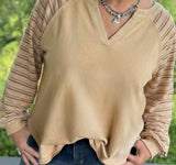 Parchment Raw Edge Curvy Top