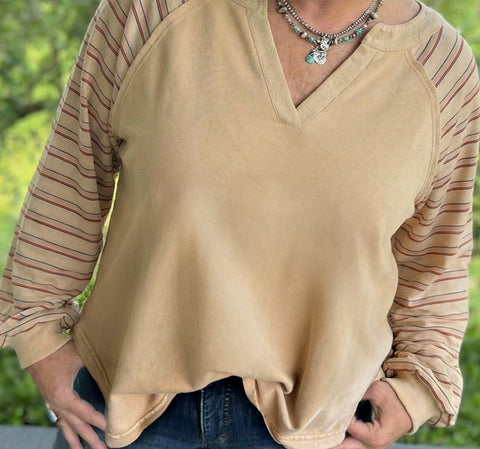Parchment Raw Edge Curvy Top