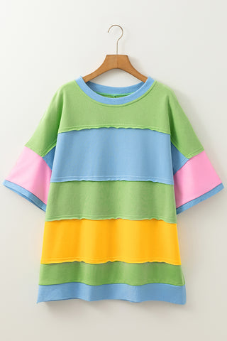 Color Block Patchwork Curvy Size T
