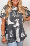 Western Boots Curvy T Shirt