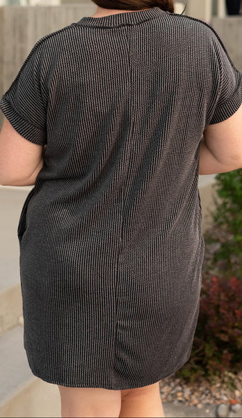 Corded Plus Size Dress with Pockets