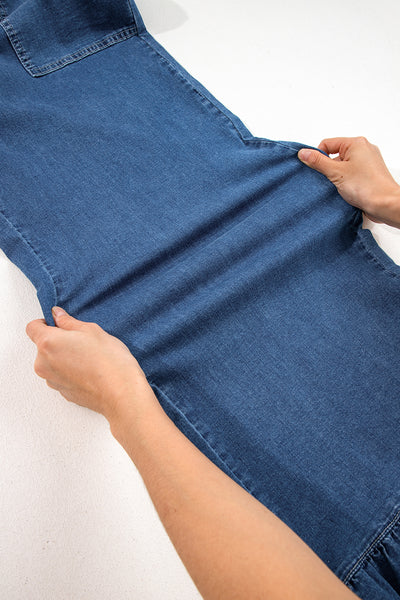 Plus Size Ruffled Wide Leg Denim Pants
