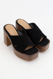 CROSS STRAP PLATFORM HEELS