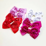 4 pcs Valentines Day Sequin Hair Bow Set
