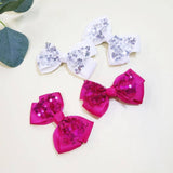 4 pcs Valentines Day Sequin Hair Bow Set
