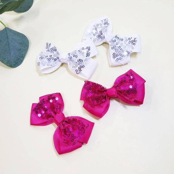 4 pcs Valentines Day Sequin Hair Bow Set