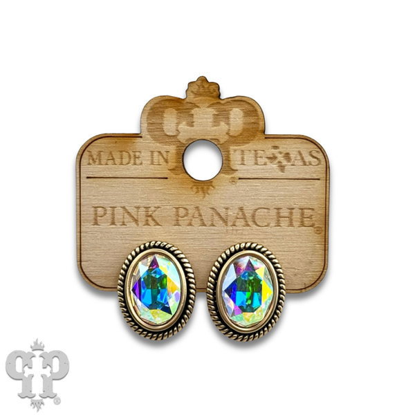 Oval crystal Earring