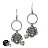 Football helmet Game Day earring with Austrian crystals
