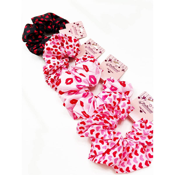 Heart Pattern Jumbo Size Hair Scrunchies