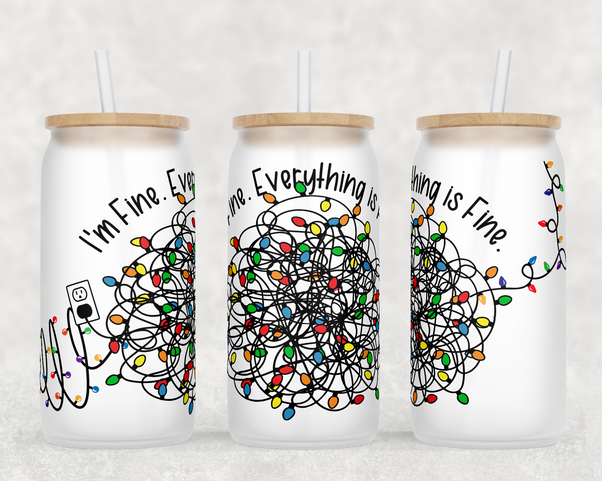 Christmas Lights Tangled Glass Tumbler