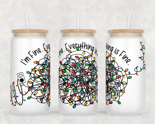 Christmas Lights Tangled Glass Tumbler