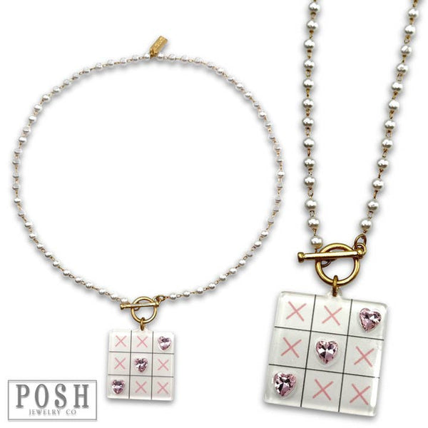 Valentine game necklace by Pink Panache