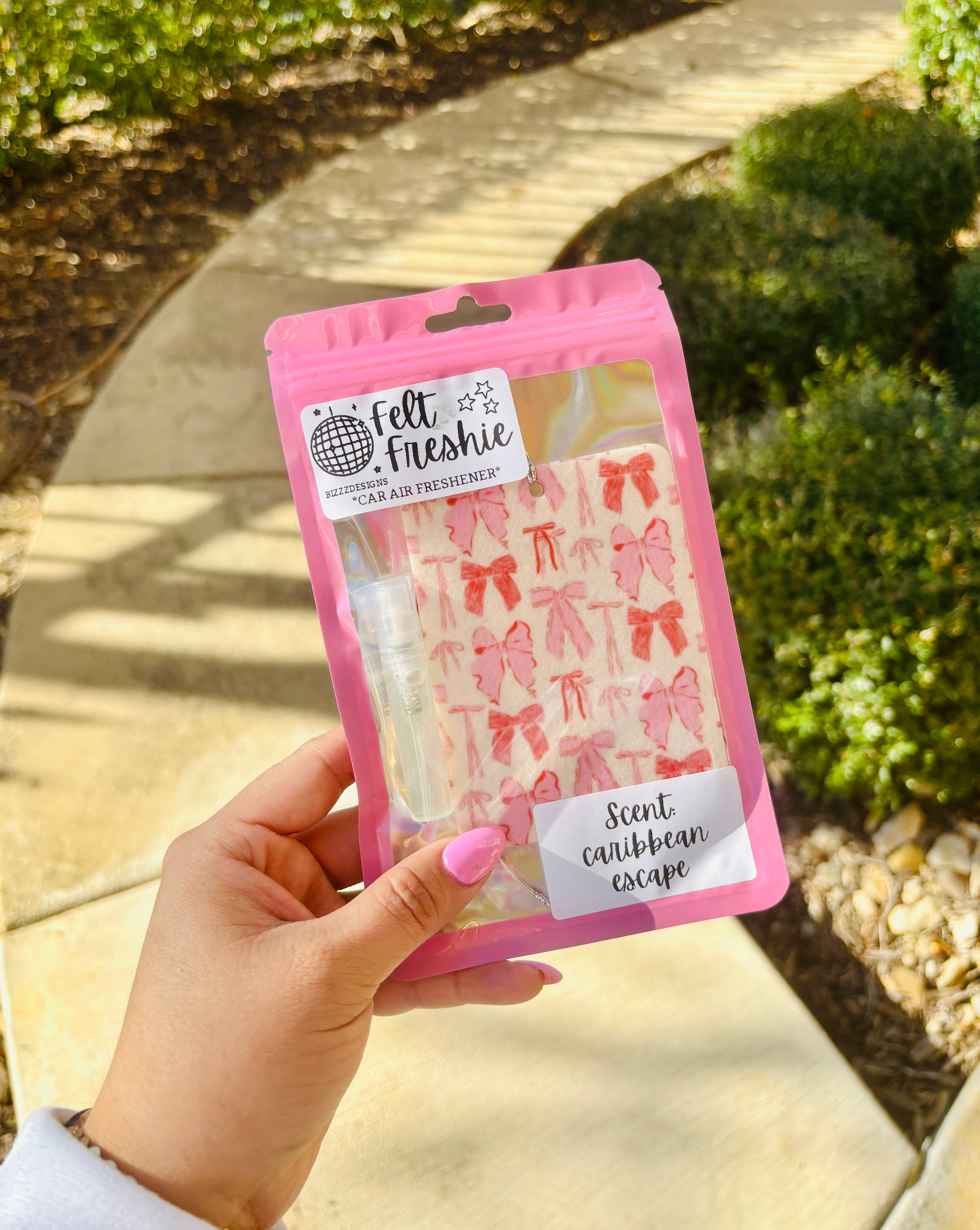 Pink Bow Felt Freshie Air Freshener