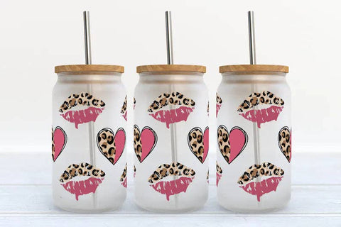 Hearts & Kisses Valentines Day Seasonal 16oz Libbey Glass Tumbler