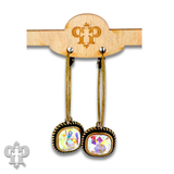 Rope edge crystal earring by Pink Panache