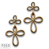 Double cross textured earring
