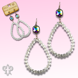 Faceted bead teardrop earring with Austrian crystal - LC
