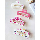 Heart Printed Hair Claw Clips