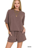 Raised Rib Short Sleeve Tee & Short Pants Set