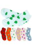 Hearts Fuzzy Fleece Cozy Lounge Quarter Socks