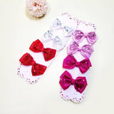 4 pcs Valentines Day Sequin Hair Bow Set