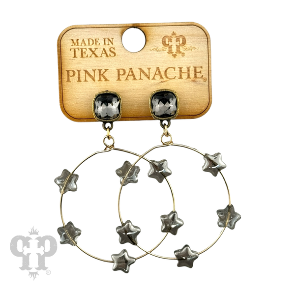 Star circle earring, Austrian crystal