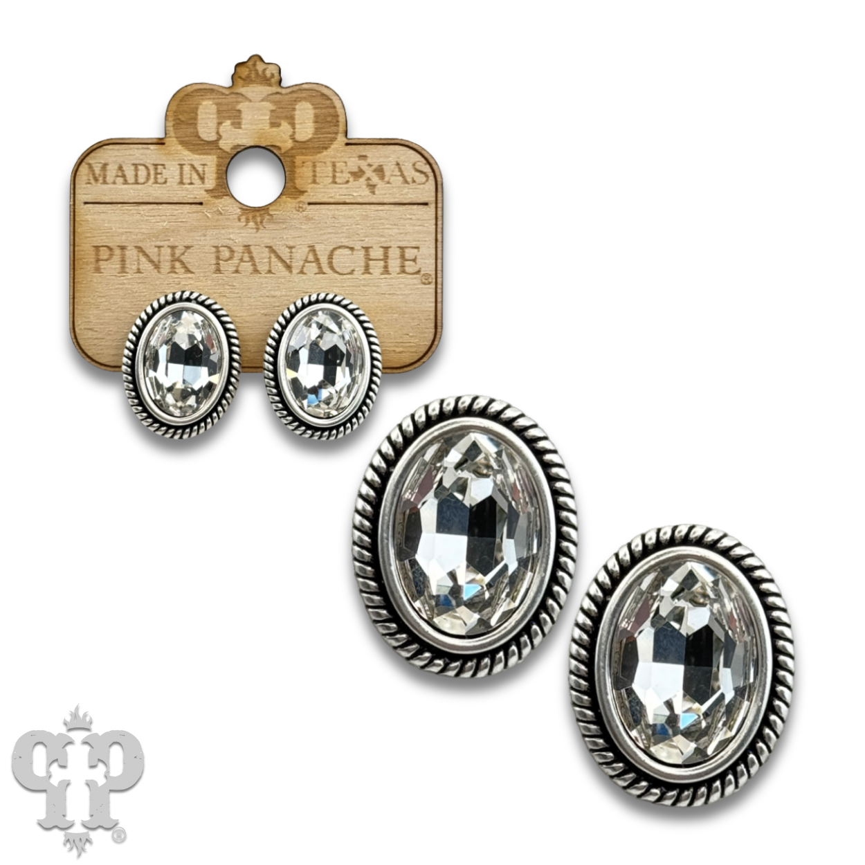 Oval crystal Earring