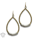 Gold and silver disc teardrop earring, last call