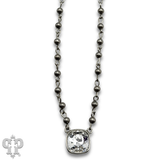 Austrian square crystal linked bead necklace, 12mm