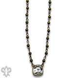 Austrian square crystal linked bead necklace, 12mm